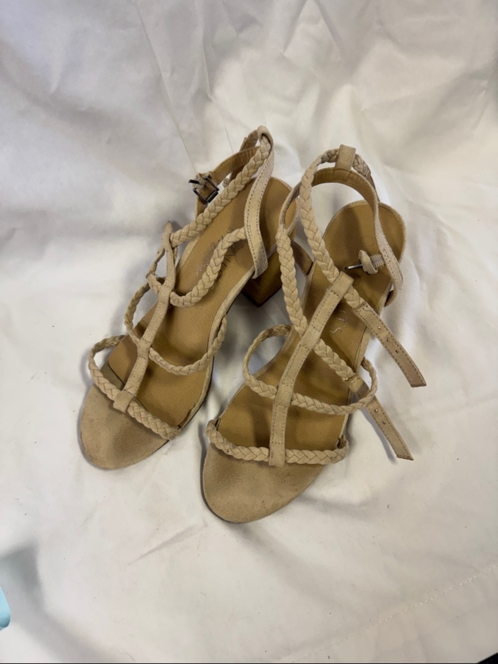 Coconuts by Matisse Braided Strappy Block Heel Sandals - Beige